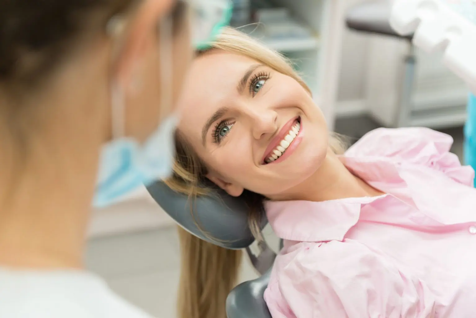 Smiling dental patient